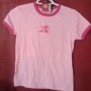 Pink Ringer T-Shirt with Logo